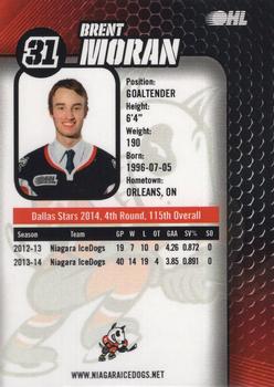 2014-15 Niagara IceDogs (OHL) Autographs #NNO Brent Moran Back