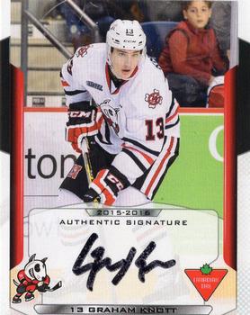 2015-16 Extreme Niagara IceDogs (OHL) Autographs #9 Graham Knott Front