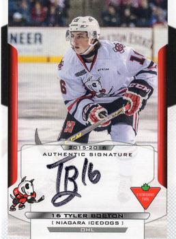 2015-16 Extreme Niagara IceDogs (OHL) Autographs #12 Tyler Boston Front