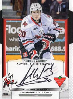 2015-16 Extreme Niagara IceDogs (OHL) Autographs #14 Josh Wesley Front