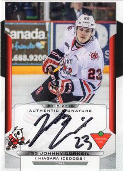 2015-16 Extreme Niagara IceDogs (OHL) Autographs #17 Johnny Corneil Front