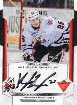 2015-16 Extreme Niagara IceDogs (OHL) Autographs #19 Kyle Langdon Front
