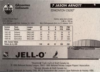 1995-96 Kraft - Jell-O Pudding The Hottest Ticket #NNO Jason Arnott  Back