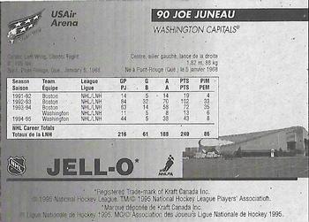 1995-96 Kraft - Jell-O Pudding The Hottest Ticket #NNO Joe Juneau  Back