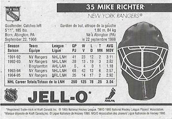 1995-96 Kraft - Jell-O Gelatin Crease Keepers Standard Size #NNO Mike Richter  Back