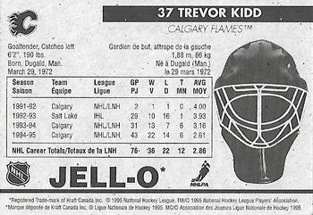 1995-96 Kraft - Jell-O Gelatin Crease Keepers Standard Size #NNO Trevor Kidd  Back