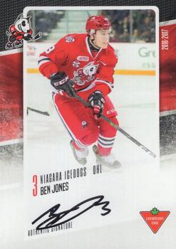 2016-17 Extreme Canadian Tire Niagara IceDogs (OHL) Autographs #NNO Ben Jones Front