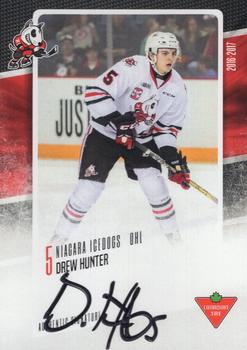 2016-17 Extreme Canadian Tire Niagara IceDogs (OHL) Autographs #NNO Drew Hunter Front