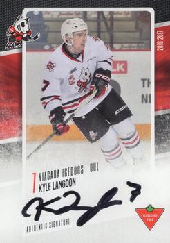 2016-17 Extreme Canadian Tire Niagara IceDogs (OHL) Autographs #NNO Kyle Langdon Front