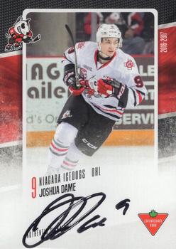 2016-17 Extreme Canadian Tire Niagara IceDogs (OHL) Autographs #NNO Joshua Dame Front