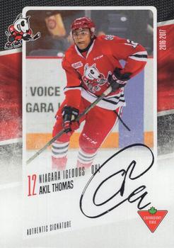 2016-17 Extreme Canadian Tire Niagara IceDogs (OHL) Autographs #NNO Akil Thomas Front