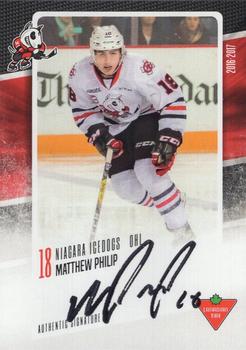 2016-17 Extreme Canadian Tire Niagara IceDogs (OHL) Autographs #NNO Matthew Philip Front