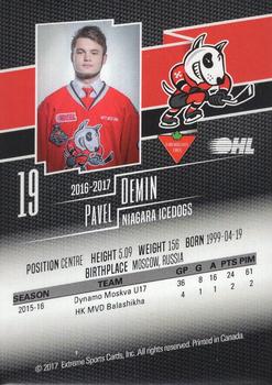2016-17 Extreme Canadian Tire Niagara IceDogs (OHL) Autographs #NNO Pavel Demin Back
