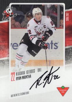 2016-17 Extreme Canadian Tire Niagara IceDogs (OHL) Autographs #NNO Ryan Mantha Front