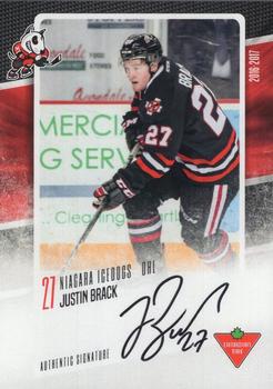 2016-17 Extreme Canadian Tire Niagara IceDogs (OHL) Autographs #NNO Justin Brack Front