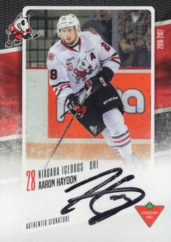 2016-17 Extreme Canadian Tire Niagara IceDogs (OHL) Autographs #NNO Aaron Haydon Front