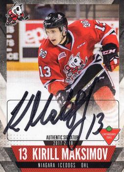 2017-18 Extreme Niagara IceDogs (OHL) Autographs #6 Kirill Maksimov Front