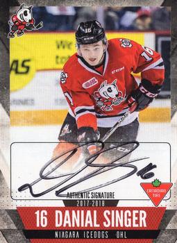2017-18 Extreme Niagara IceDogs (OHL) Autographs #8 Danial Singer Front