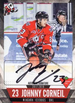 2017-18 Extreme Niagara IceDogs (OHL) Autographs #13 Johnny Corneil Front