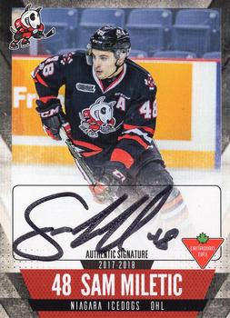 2017-18 Extreme Niagara IceDogs (OHL) Autographs #21 Sam Miletic Front