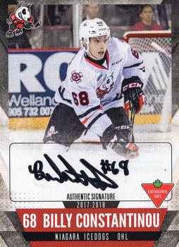 2017-18 Extreme Niagara IceDogs (OHL) Autographs #22 Billy Constantinou Front