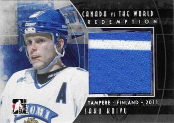 2011-12 In The Game Canada vs. The World - 2011 Tampere Expo Memorabilia Black #CVWR-04 Saku Koivu Front
