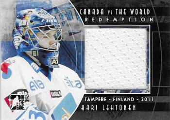 2011-12 In The Game Canada vs. The World - 2011 Tampere Expo Memorabilia Black #CVWR-10 Kari Lehtonen Front