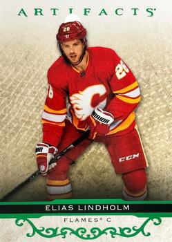 2021-22 Upper Deck Artifacts - Neon Green #56 Elias Lindholm Front