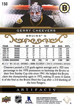 2021-22 Upper Deck Artifacts - Rose Gold #150 Gerry Cheevers Back