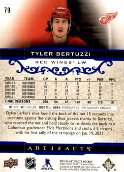 2021-22 Upper Deck Artifacts - Royal Blue #79 Tyler Bertuzzi Back