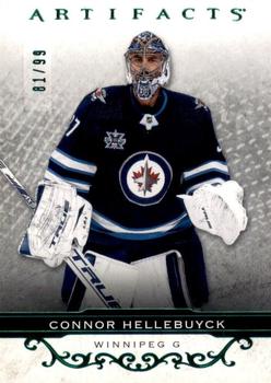 2021-22 Upper Deck Artifacts - Emerald #112 Connor Hellebuyck Front