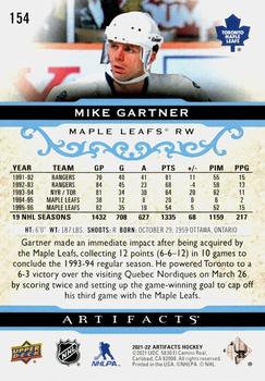 2021-22 Upper Deck Artifacts - Light Blue Steel #154 Mike Gartner Back