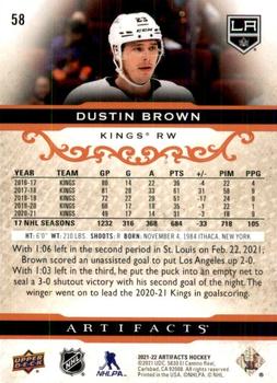 2021-22 Upper Deck Artifacts - Autumn #58 Dustin Brown Back