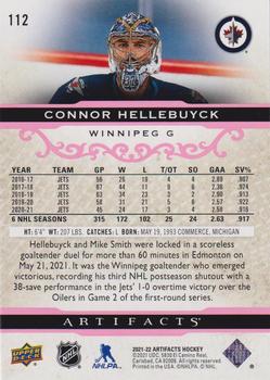 2021-22 Upper Deck Artifacts - Pink #112 Connor Hellebuyck Back