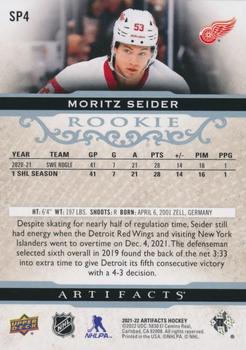 2021-22 Upper Deck Artifacts - Horizontal Rookies #SP4 Moritz Seider Back
