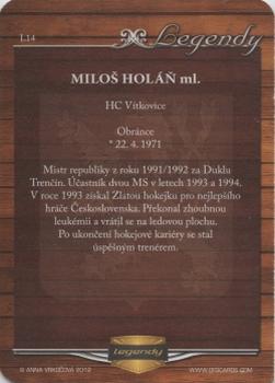 2012-13 Czech OFS Plus - Legends Die Cut #L14 Milos Holan Back