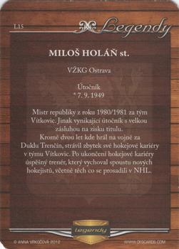 2012-13 Czech OFS Plus - Legends Die Cut #L15 Milos Holan st. Back