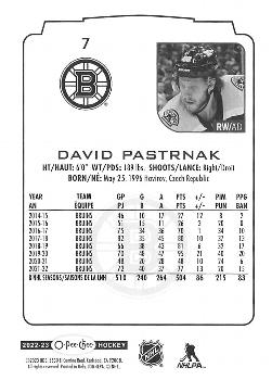 2022-23 O-Pee-Chee #7 David Pastrnak Back