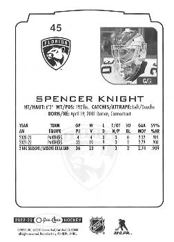 2022-23 O-Pee-Chee #45 Spencer Knight Back