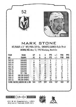 2022-23 O-Pee-Chee #52 Mark Stone Back