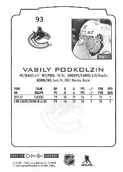 2022-23 O-Pee-Chee #93 Vasily Podkolzin Back