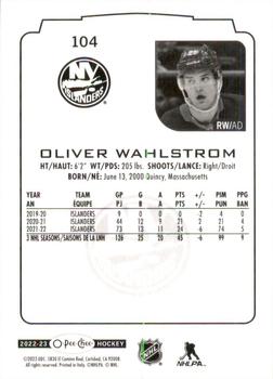 2022-23 O-Pee-Chee #104 Oliver Wahlstrom Back