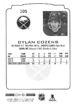 2022-23 O-Pee-Chee #105 Dylan Cozens Back