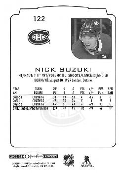 2022-23 O-Pee-Chee #122 Nick Suzuki Back