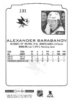 2022-23 O-Pee-Chee #131 Alexander Barabanov Back