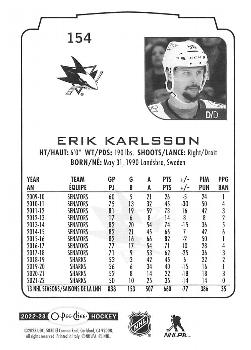 2022-23 O-Pee-Chee #154 Erik Karlsson Back