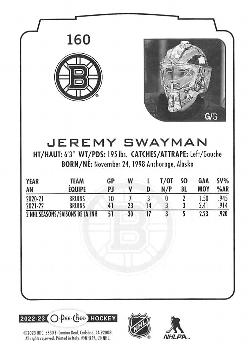 2022-23 O-Pee-Chee #160 Jeremy Swayman Back