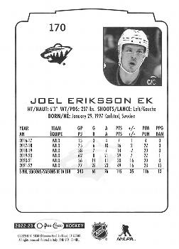 2022-23 O-Pee-Chee #170 Joel Eriksson Ek Back