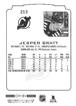 2022-23 O-Pee-Chee #213 Jesper Bratt Back