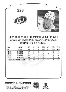 2022-23 O-Pee-Chee #223 Jesperi Kotkaniemi Back